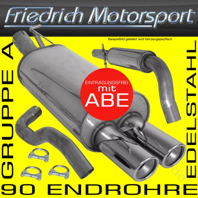 FRIEDRICH MOTORSPORT V2A ANLAGE AUSPUFF für Audi 80 90 + Cabrio 89 1.8l 1.9l D 2