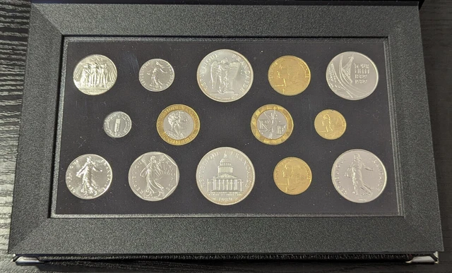 Monnaie de Paris Coffret FDC 1989 Fleur de Coin 14 pièces avec 10 Fr Montesquieu