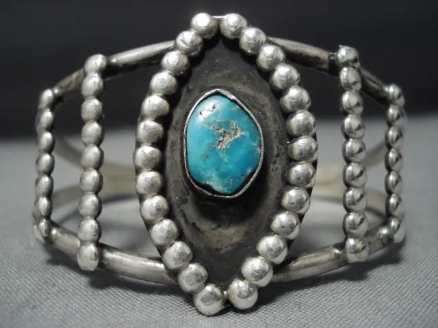 Marvelous Vintage Navajo Sterling Silver Native American Cuff Bracelet