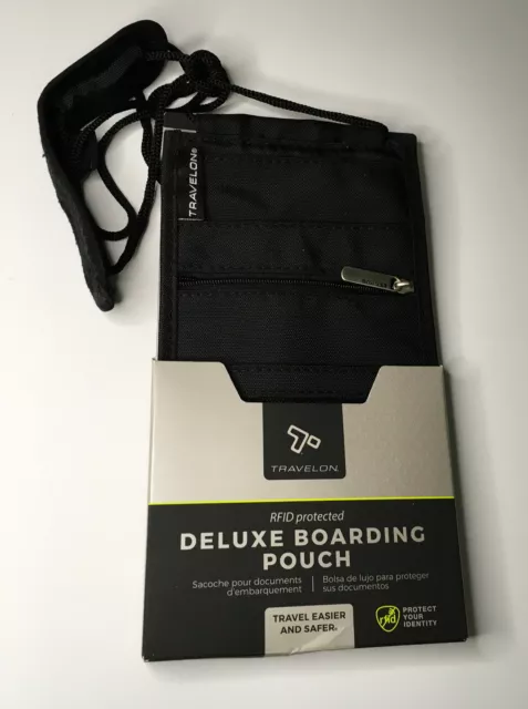 NEW Travelon RFID Blocking Deluxe Boarding Pouch - Black