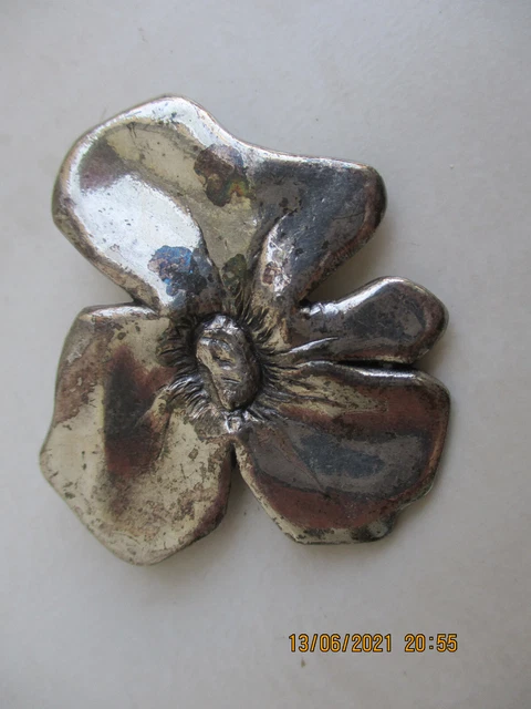 Épingle / broche vintage Sterling Star Art plaquée argent avec des