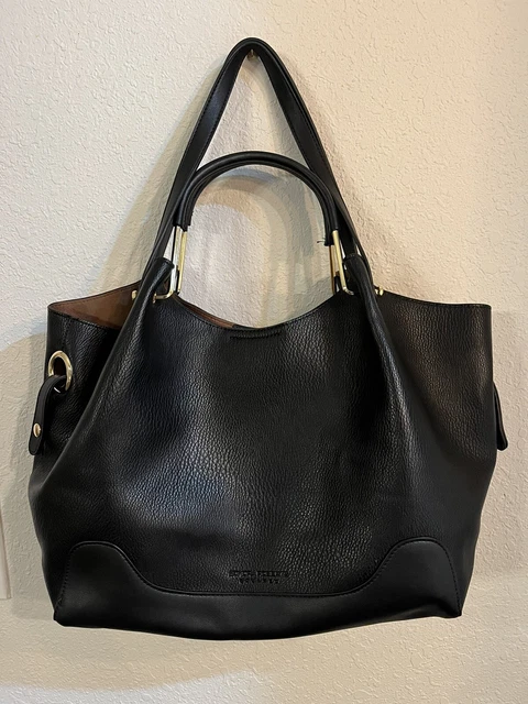 Sondra Roberts Squared Extra Large Shoulder/Tote/Travel Bag Black Faux Leather