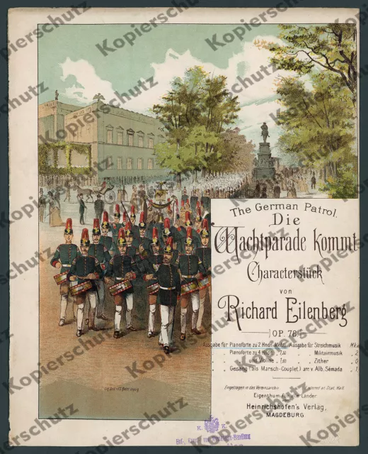 o. Notenheft Eilenberg Großer Wachaufzug Berlin Altes Palais Militär Linden 1895