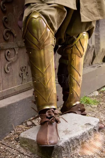 Illumine Greaves/Leg Protection/Medieval Leg Greaves/Battle Worn Costume