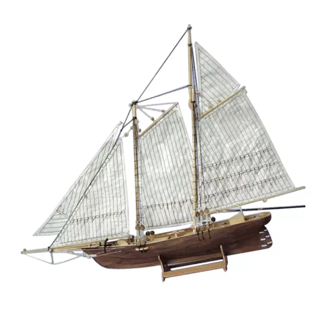 's Cup Yacht Wooden Model Kit 16" Sailboat for Home Office Decoration