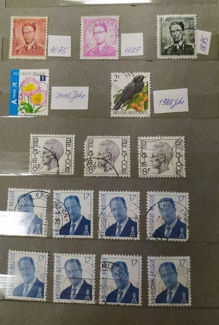 briefmarken Belgien 16 Stück, konvolut sammlung, gestempelt, siehe Bild, Lot#130