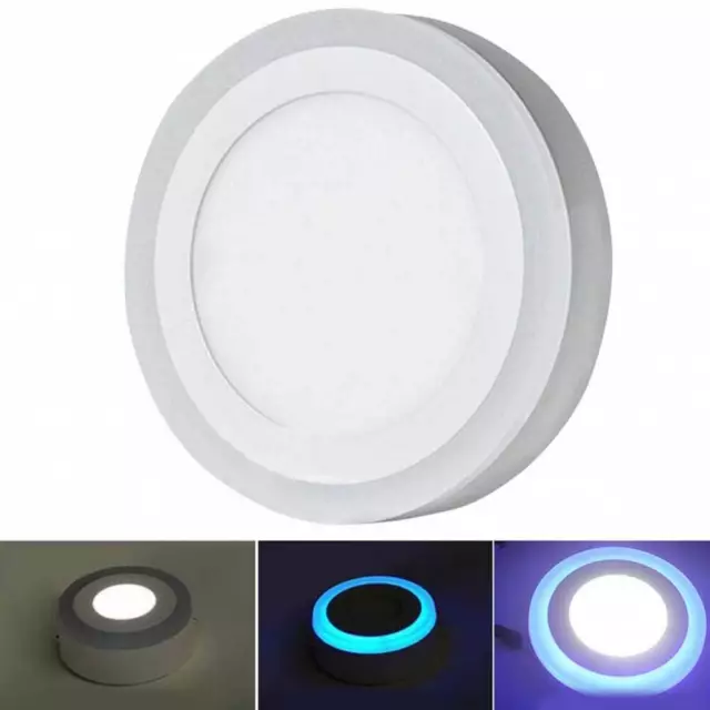 LED Ceiling Light Chandelier Surface Panel Bedroom Round Blue Daylight 18W + 6W