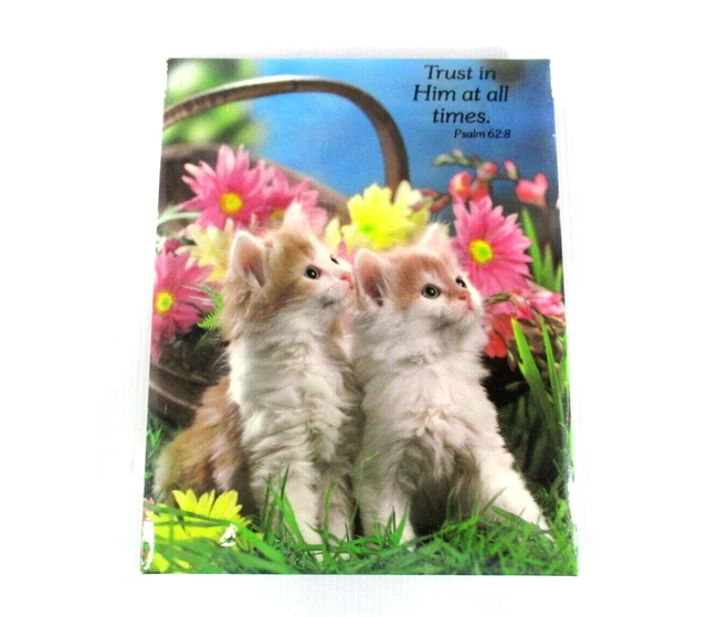 Cats Psalm 62:8 Religious Plaque Freestanding or Wall Hung 23cm x 18cm 1970s