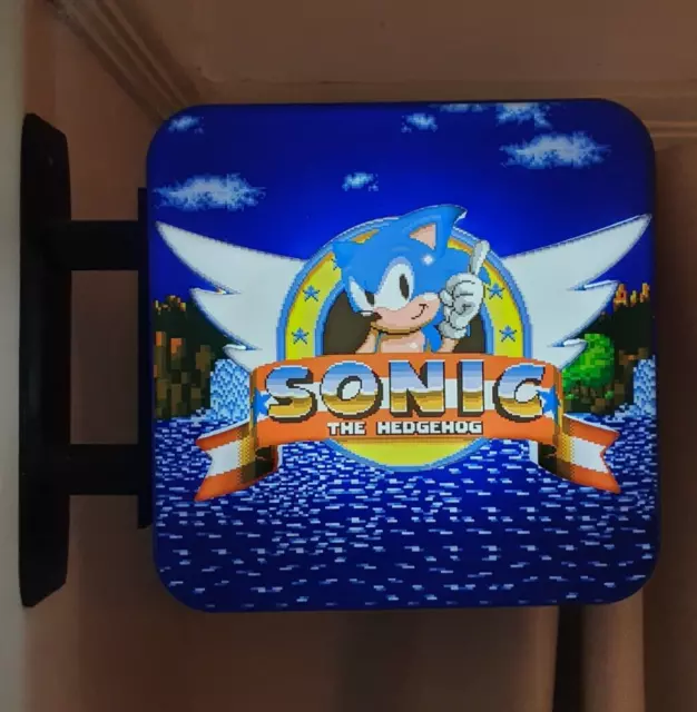 Sonic The Hedgehog Sega Wall Mountable sign Lamp- logo sign light up battery