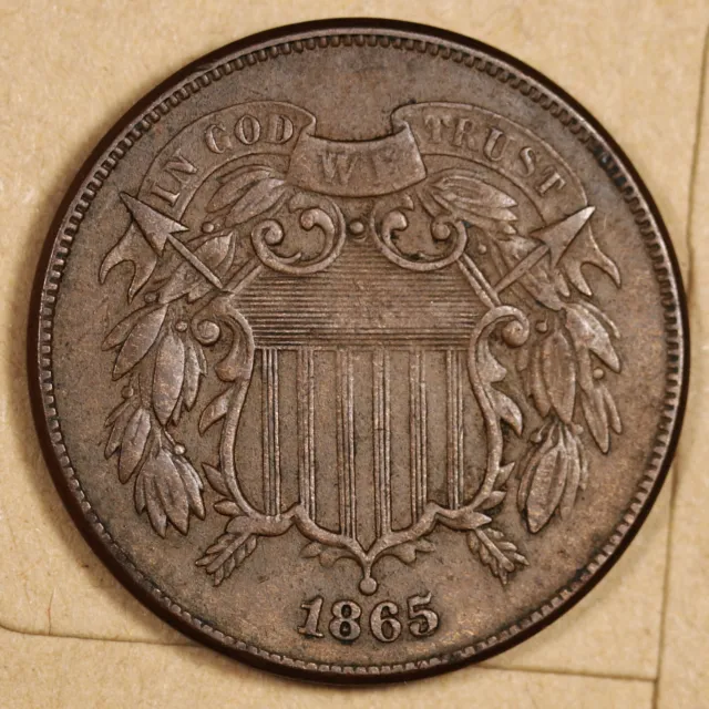 1865 2 Cent Piece.  XF.  194744