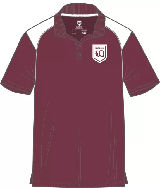 NRL Raglan Polo Shirt - Queensland Maroons - QLD T-Shirt - State of Origin