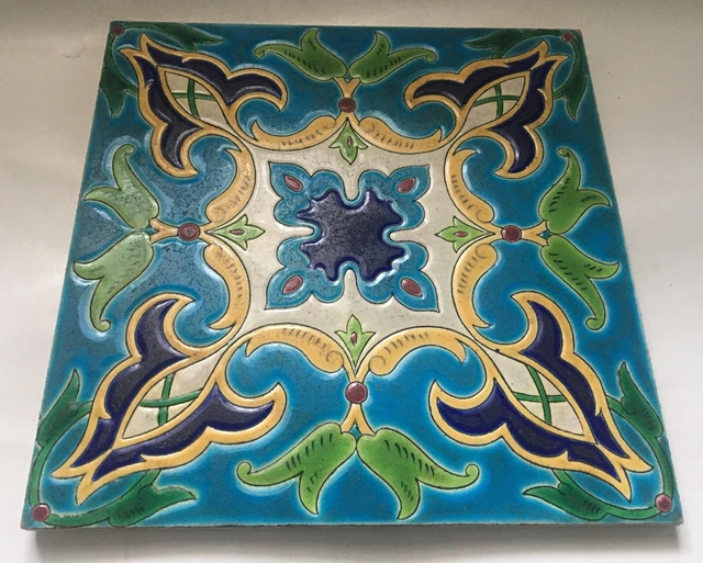 Rare IZNIK style model TURC no. 25 GIEN Art Nouveau Tile Fliese Jugendstil Tegel