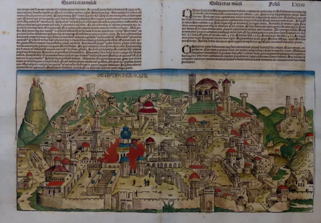 Israel Jerusalem Iherosolime Ölberg Grabeskirche Schedel Chronik Koberger 1493