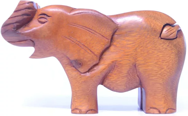 Hand Carved Wooden Elephant  ~ OOAK Christmas & Birthday Gift