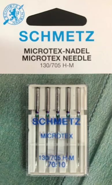 Schmetz Size #70 Microtex (Sharp) Sewing Machine Needles (130/705 H-M)