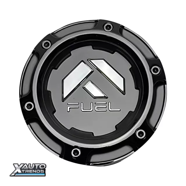 Fuel Off-Road Gloss Black Wheel Center Cap w/ Chrome Logo 1005-49TBLD