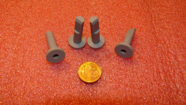 4x Poti-Adapter: 4 mm-Achse auf 6 mm-Achse, Plastik, NOS, DDR