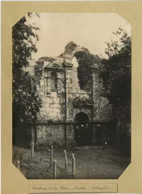 Portugal, Ruines d&#039;un Château Vintage print Tirage citrate  11x16  Ci