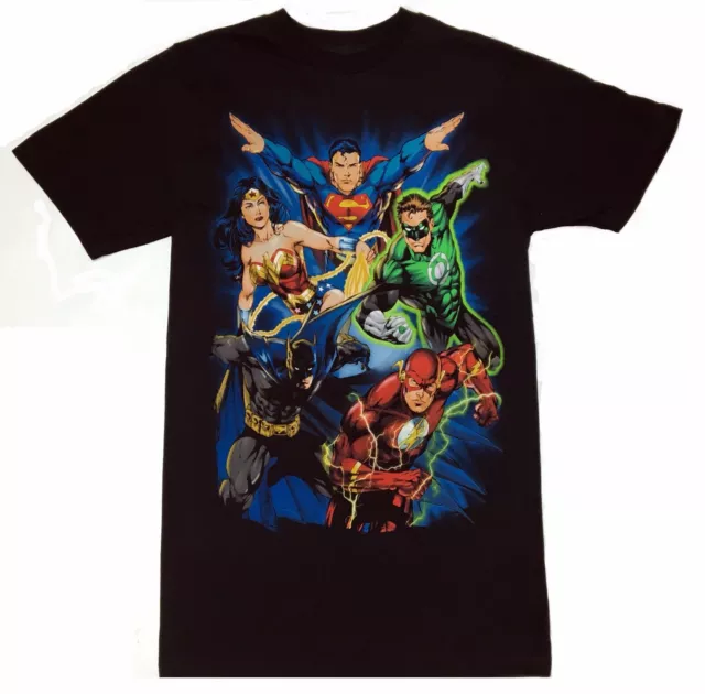 JUSTICE LEAGUE Batman, Superman, Wonder Woman, Flash, Green Lantern T-Shirt NWT