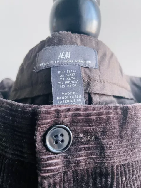 H & M  Corduroy Pleated Front Pants Mens Size 32x24 3