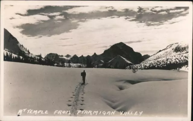 Canada 1948 RPPC Mt. Temple from Ptarmigan Valley,AB Alberta Real Photo Postcard