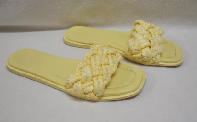 Sportsgirl Womens Faded Yellow Braided Slip On Slide Sandals Size 8