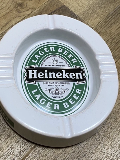 Vintage Heineken Lager Beer Castle Associates Ashtray Pub Bar Mancave Ceramic