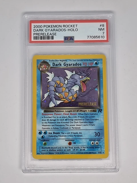 Dark Gyarados 8/82 Cosmos Holo Promo Team Rocket Prerelease Stamp PSA 7