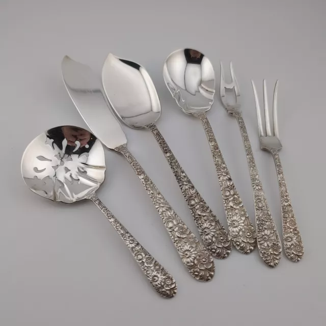 Alvin Bridal Bouquet Sterling Silver Six Piece Small Serving Set - No Monograms