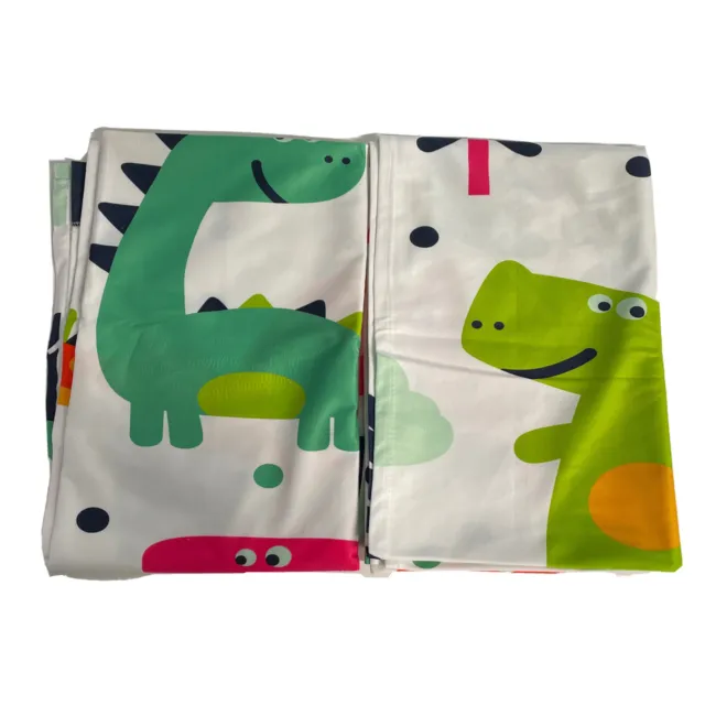 Kids Colorful Dinosaur Curtains 42Wx63L" Rod Pocket Cute Cartoon Dino for Baby B