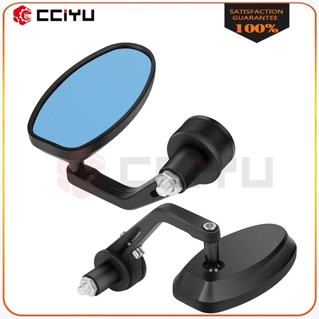 Motorcycle 7/8" Handle Bar End Oval Mirrors For Honda Street Fighter Rearview