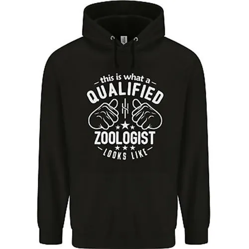 A Qualified Zoologist Looks Like Mens 80% Cotton Hoodie