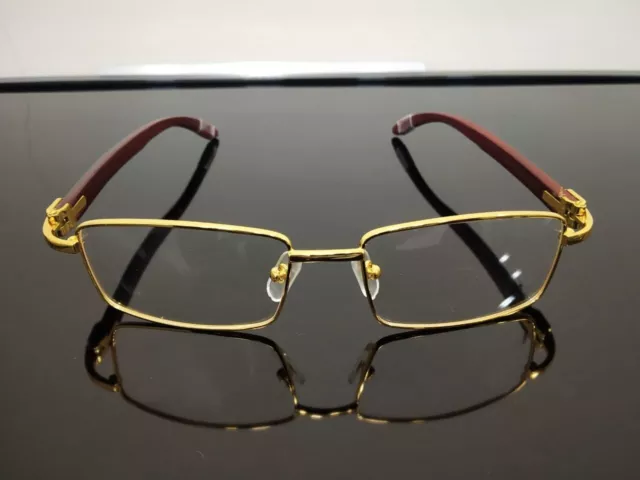 De Lujo Hombres Gafas Oro Madera / Metal Marco Montura Completa Gafas 55-18-140