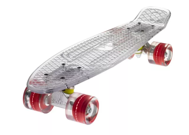 The Ridge Blaze Transparent CLEAR Mini Cruiser with LED light up wheels