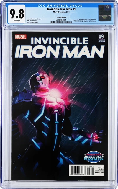 INVINCIBLE IRON MAN #9 (Marvel 2016) Turcotte Variant CGC 9.8 White Pages