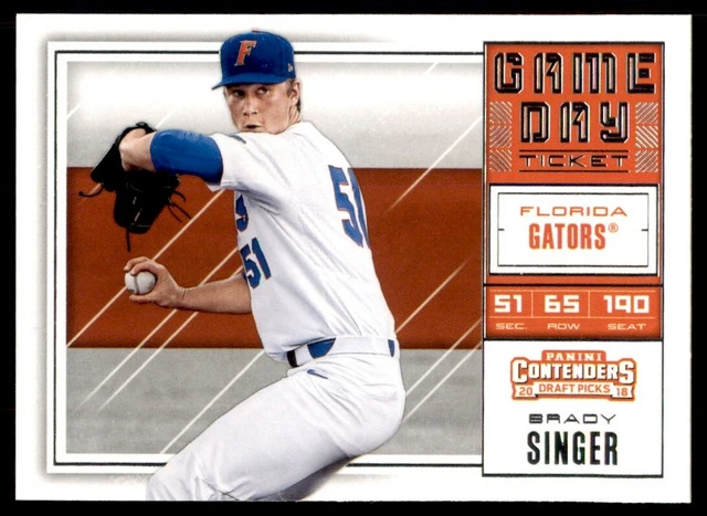 2018 Contenders Draft Picks Game Day Tickets Brady Singer Florida Gators #1