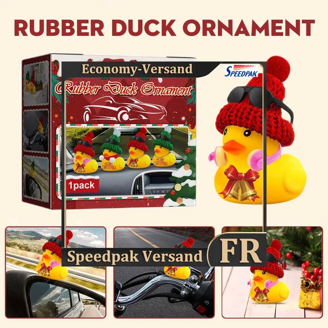 DIY Automobile Toy Duck Cute Duck Cars Ornament Squeaky Car Duck for Office Desk