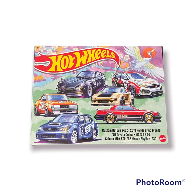 HOT WHEELS 2023 JDM 6 Car Pack Box Set Datsun Honda Civic Celica