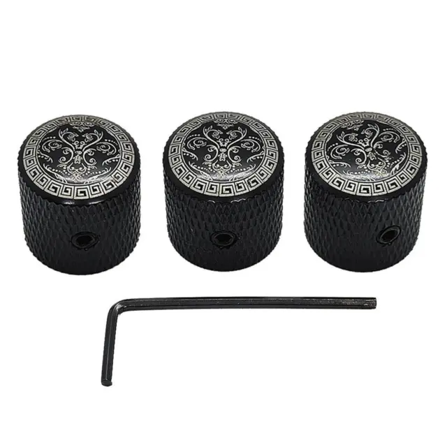 3 Pack Knurled Volume Tone Control Knob Switch Potentiometer Cap Electric Guitar