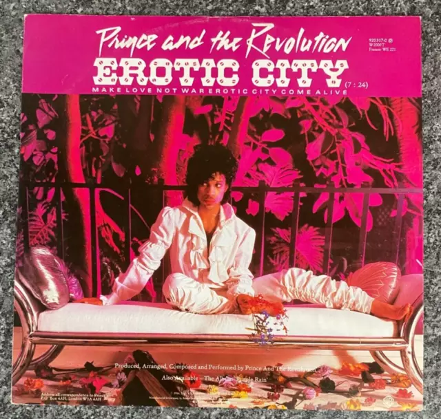 12" VINYL Prince And The Revolution Lets Go Crazy Take Me With U Erotic City EX