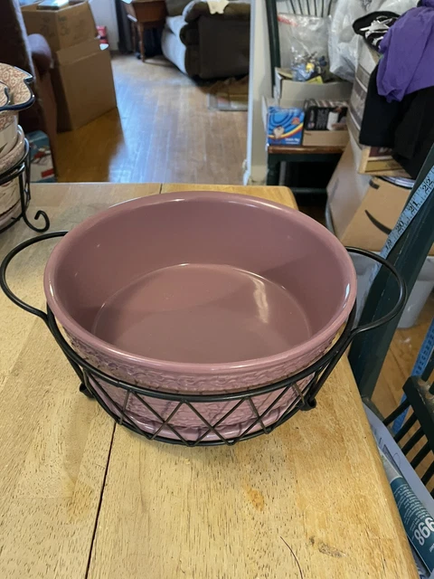 Temp-Tations  2 Quart Old World Embossed Purple 3-Piece Casserole Set 8 1/2"