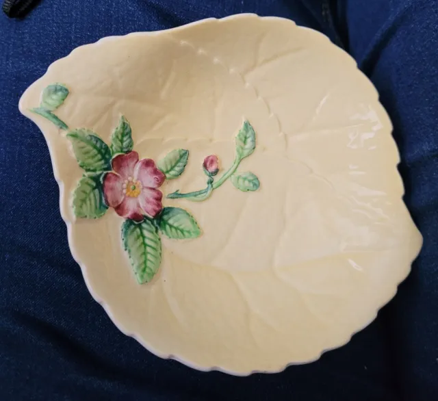 Vintage Carlton Ware Australian Design 2114 Trinket Dish Yellow With Rose Design