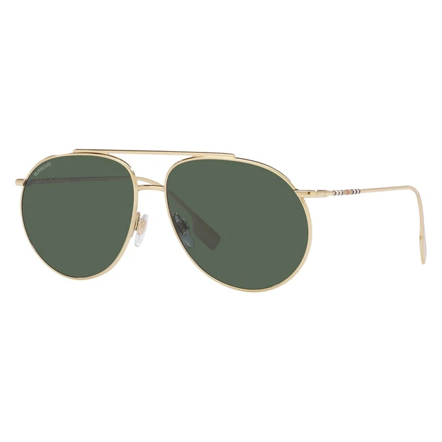 New Authentic BURBERRY BE3138 110971 Light Gold/Dark Green 61-14-140