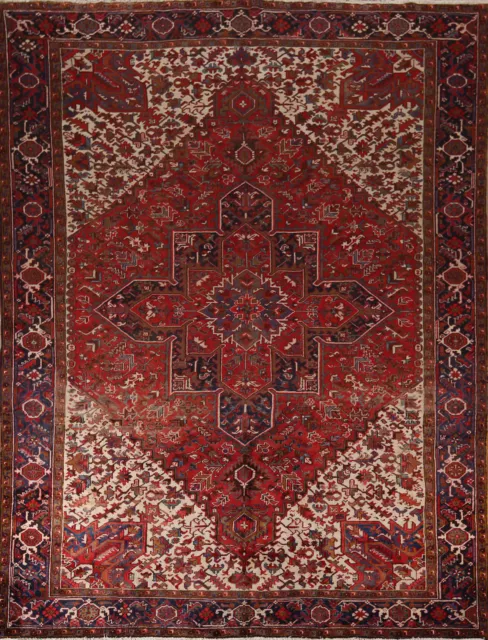 Vintage Geometric Heriz Traditional Hand-made Living Room Rug Area Carpet 10x13