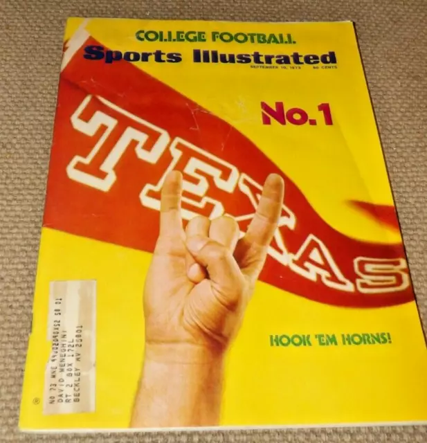Vintage Sports Illustrated Sept. 10, 1973 Texas Longhorns Issue