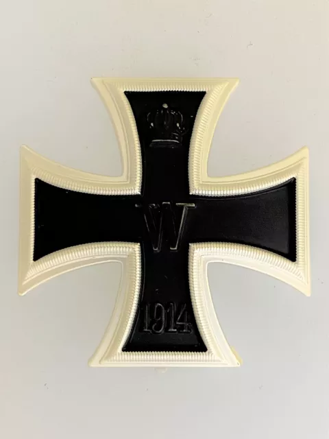 Imperial German WW1 1914 Iron Cross 1st Class BOWED or VAULTED silvered finish.