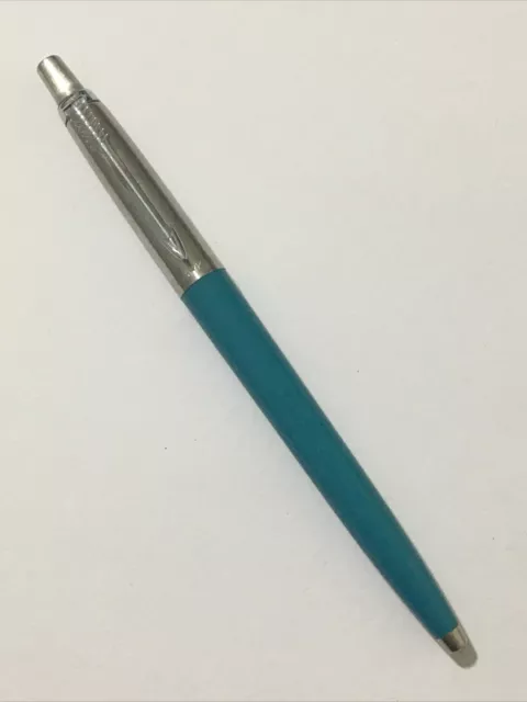 1985 Parker Jotter Light Blue Chrome Trim Ballpoint Pen-Made In England.