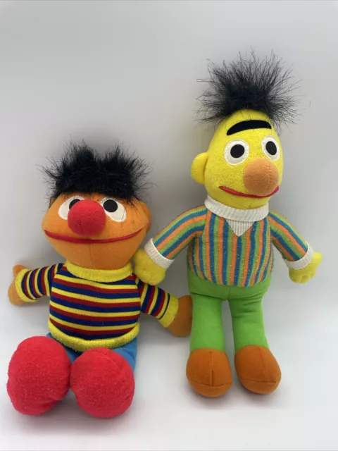Ernie und Bert aus der Sesamstraße als Plüschfiguren Tyco & Mattel ca28cm