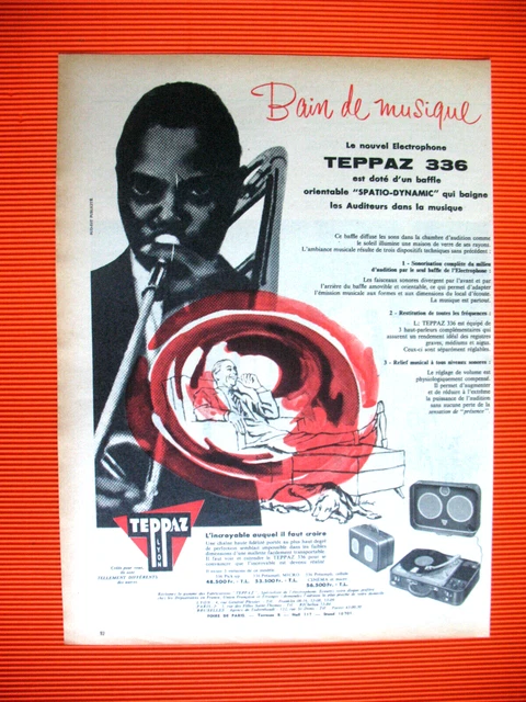 1956 Teppaz 336 Electrophone Jazz Trombone Music Bath Press Release