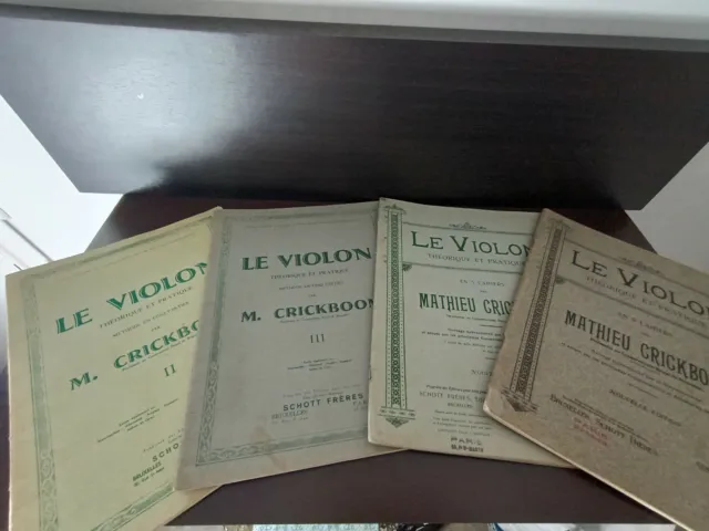 Le violon théorique et pratique M.Crickboom cahier 2,3,4et 5 édition ancienne